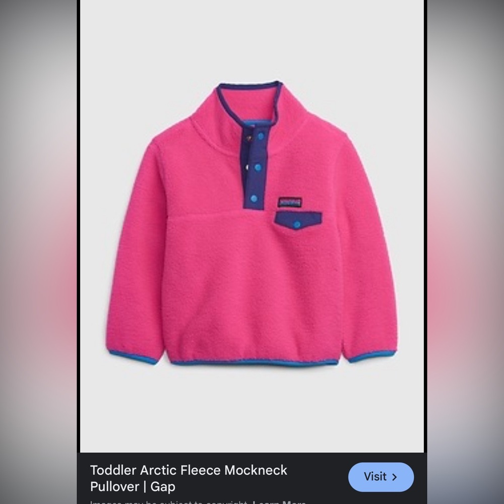 Toddler Arctic Fleece Mockneck pullover Super Pink Neon 3T